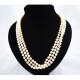 Collar perlas de cultivo 3 vueltas, broche oro 18k blanco y brillantes Collar perlas de cultivo 3 vueltas, broche oro 18k blanco y brillantes