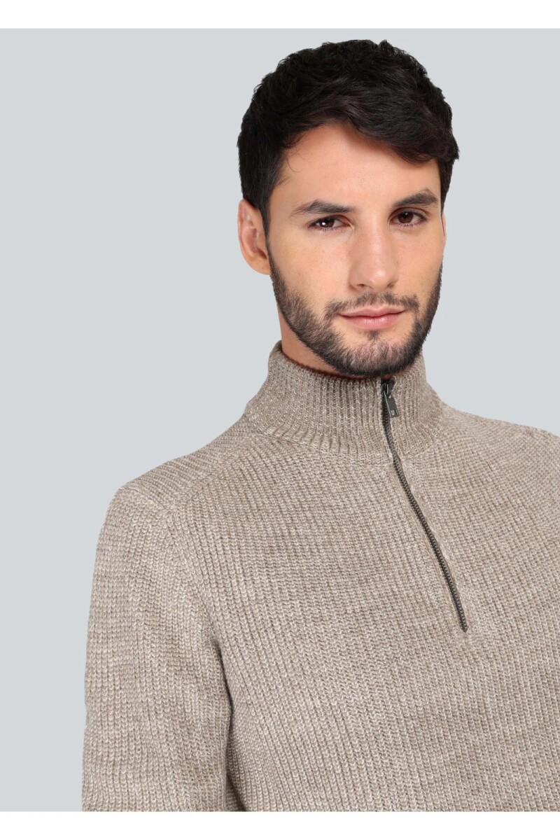 Sweater Medio Cierre BEIGE