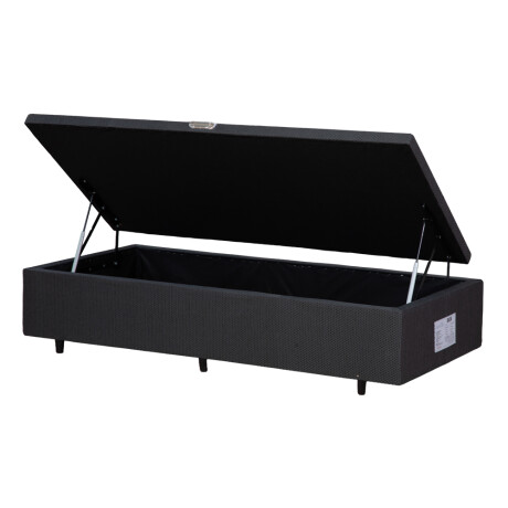 BOX BAÙL 1 PLAZAS BASE DE SOMMIER GUARDARROPA CAMA CON APERTURA LATERAL GRIS