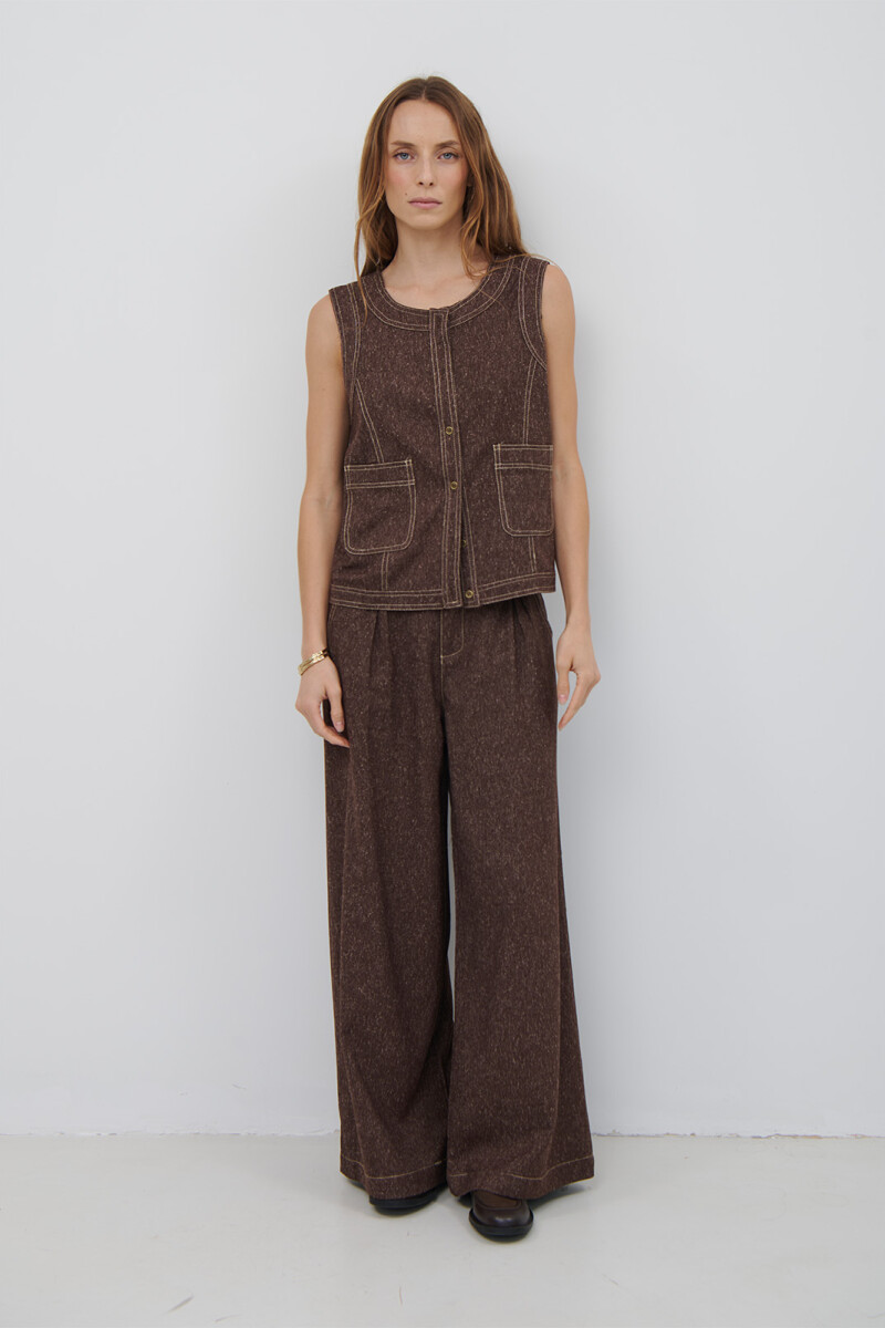PANTALON MINI ESPIGA MARRON