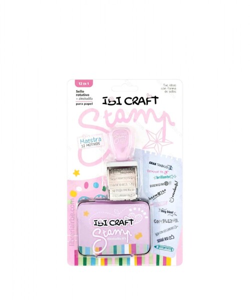 Sello rotativo ibi craft c/12 diseños y alm. - "maestra" Sello rotativo ibi craft c/12 diseños y alm. - "maestra"