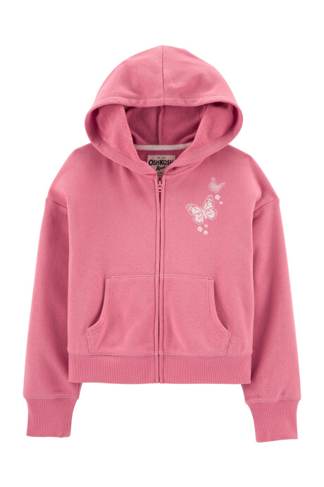 Campera de algodón con felpa con capucha y detalle bordado 0