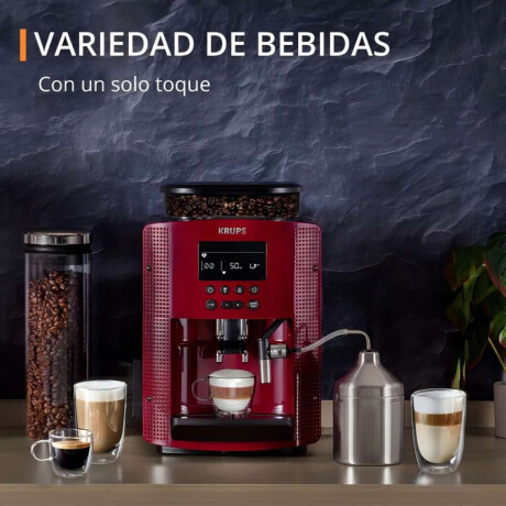 Cafetera Expreso Super Automática Krups Incluye Accesorio Para Leche Color Rojo