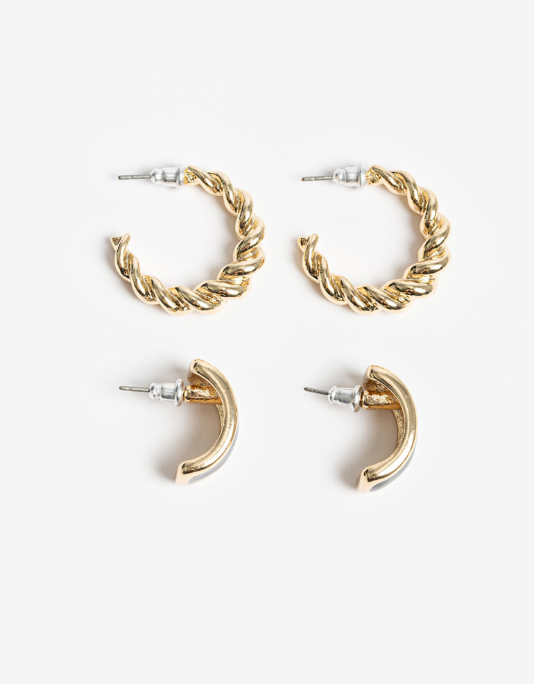 Aros Sets Acrilico Set De Pasantes Y Argollas - Dorado