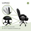 Silla Ejecutiva en cuero Lumax Modelo Miles con Apoyapies y 2 Puntos de Masaje Negro
