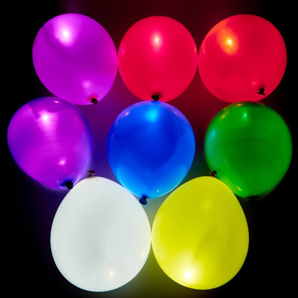 Set Globos Luces Led x5 Decoración Luminoso Fiestas Cotillon Variante Diseño Fluor