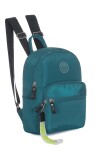 Mochila nylon compartimiento lateral y triple cierre Azul