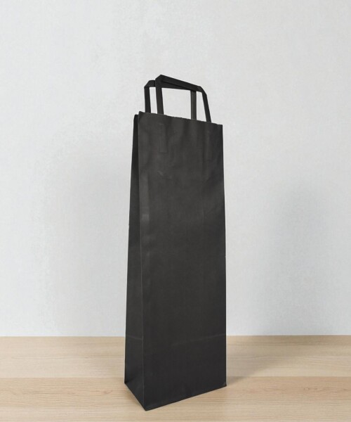 Bolsa lisa acuario 14x08x40 cm, para botella NEGRO
