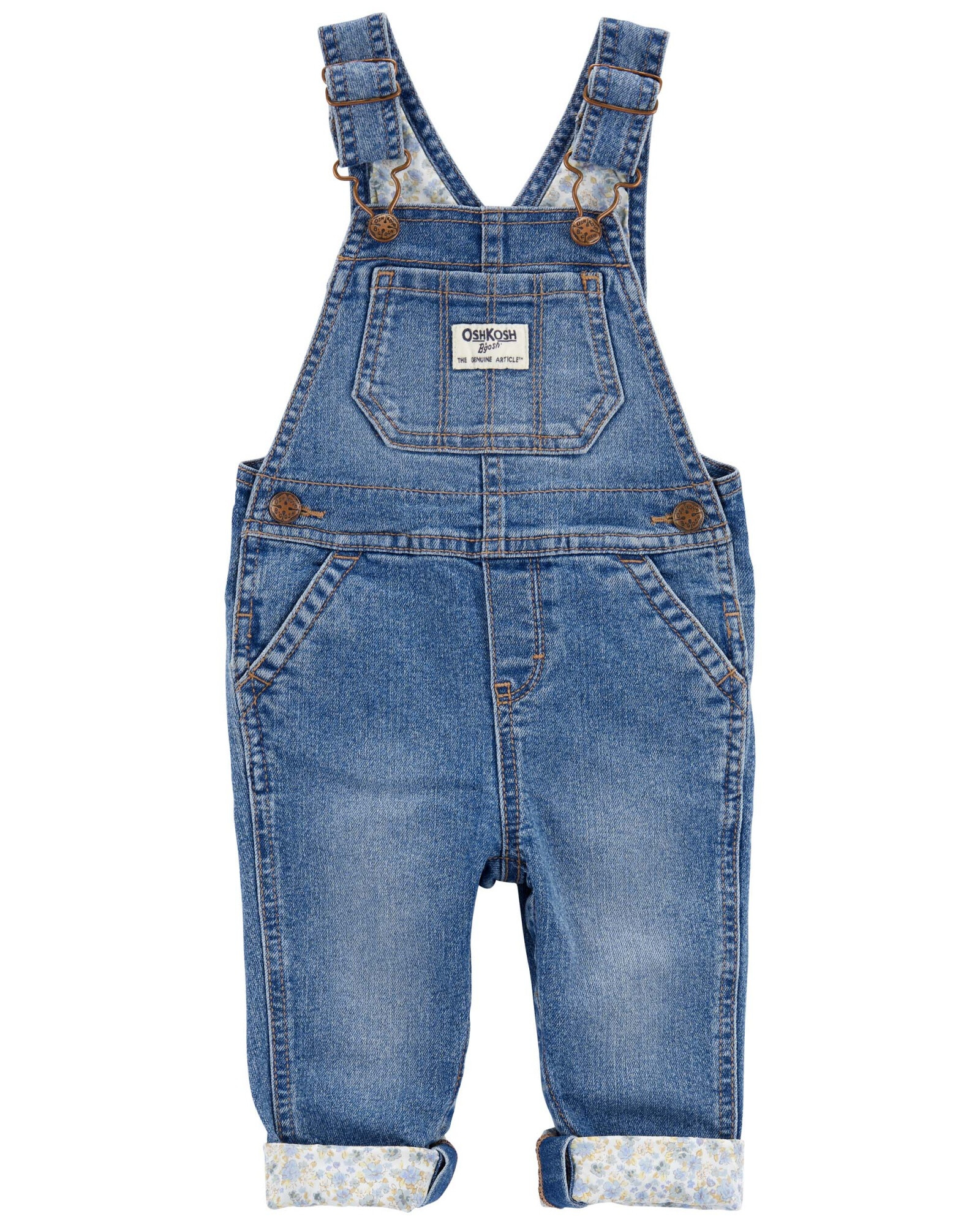 Enterito jean elastizado con forro floral. Talles 3-24M Enterito jean elastizado con forro floral. Talles 3-24M