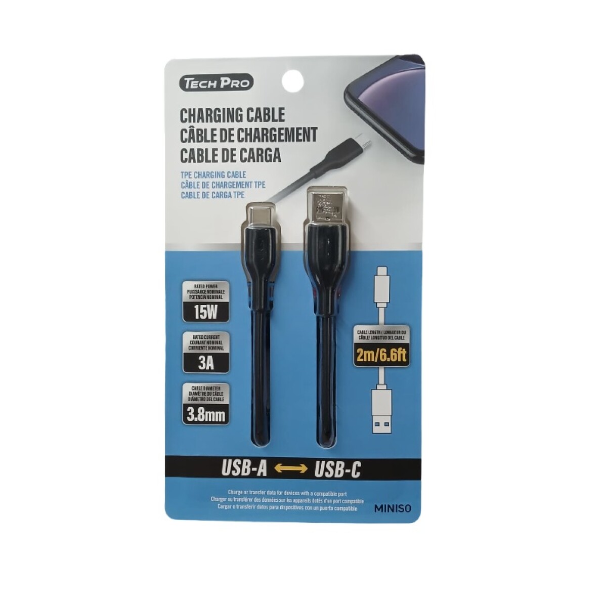 Cable de carga USB-C - negro 