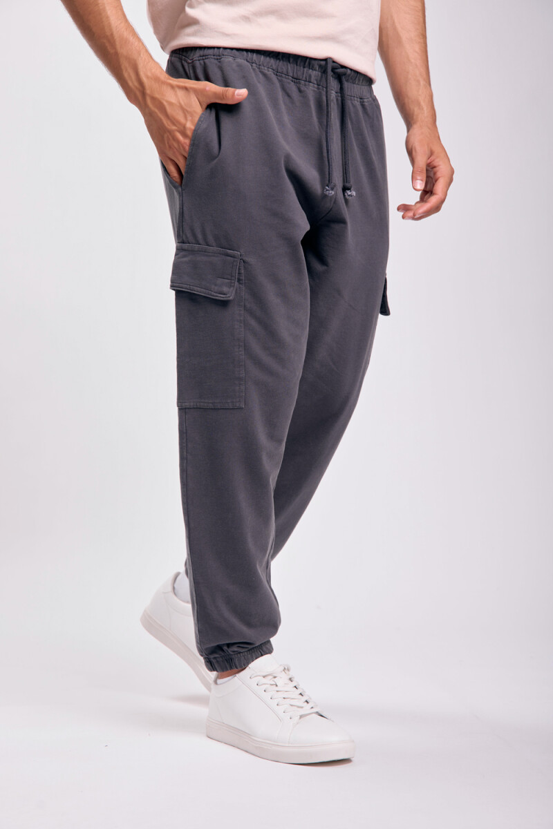 Pantalón deportivo cargo jogger - Gris Oscuro 
