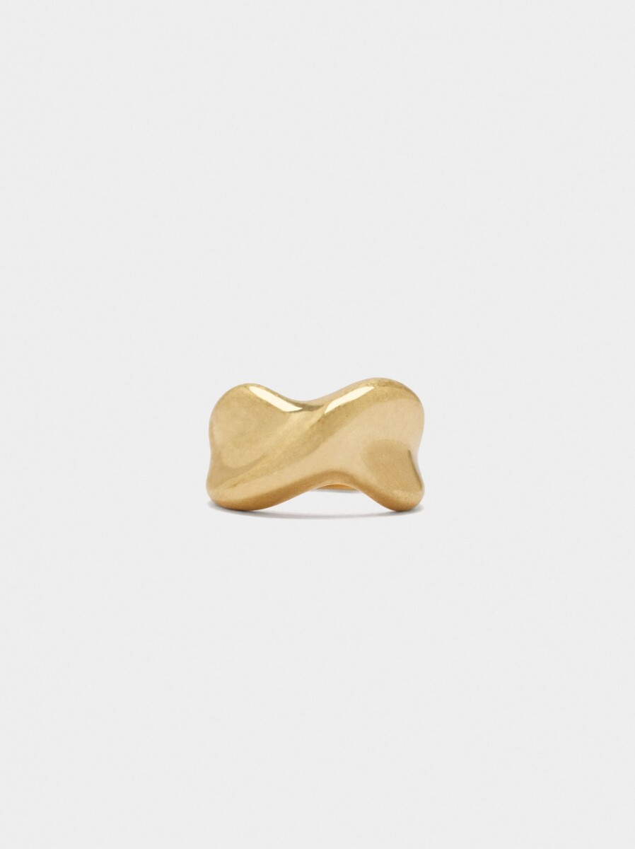 Anillo Con Relieve - dorado 