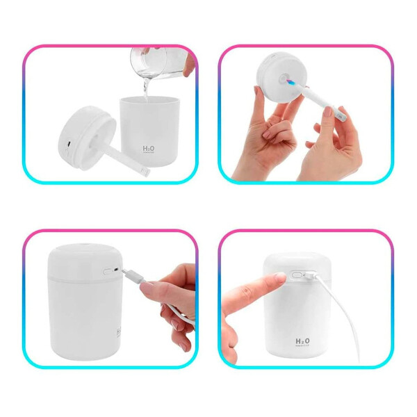 Difusor Aromatizador Vaporizador Humidificador Usb Led Variante Color Blanco