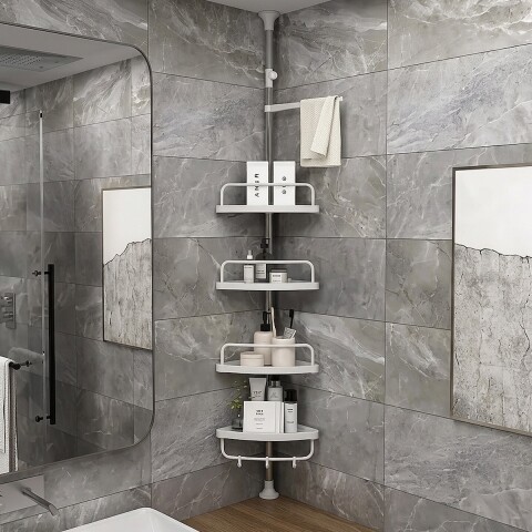 Estante Para Baño Mueble Esquinero Barral Organizador Ducha Toallero Imback HBA001 Estante Para Baño Mueble Esquinero Barral Organizador Ducha Toallero Imback HBA001