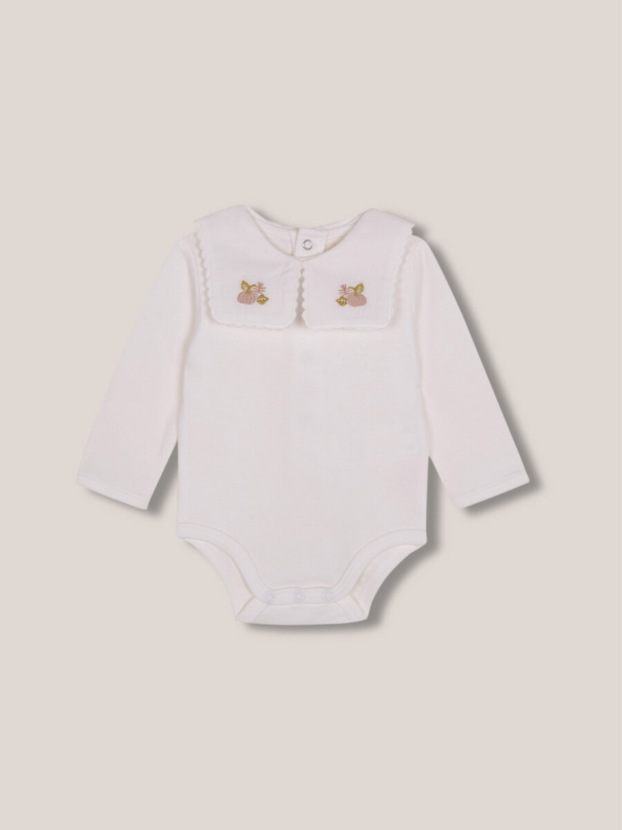 Body Con Cuello Grande Blanco Roto