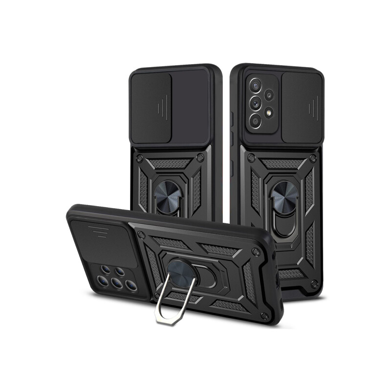 Protector rígido Samsung Galaxy A32 con cubre cámara y anillo color negro Protector Rígido Samsung Galaxy A32 Con Cubre Cámara Y Anillo Color Negro