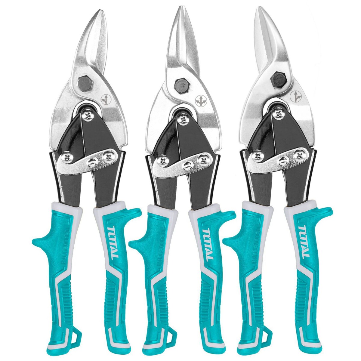 Set De 3 Tijeras Corta Chapa - Recta, Derecha, Izquierda 