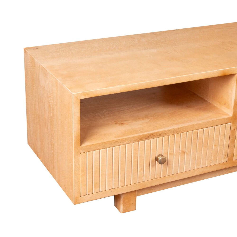 RACK DE LIVING PARA TV MADERA-DE-MANGO NATURAL-BEIGE ENZO NATURAL