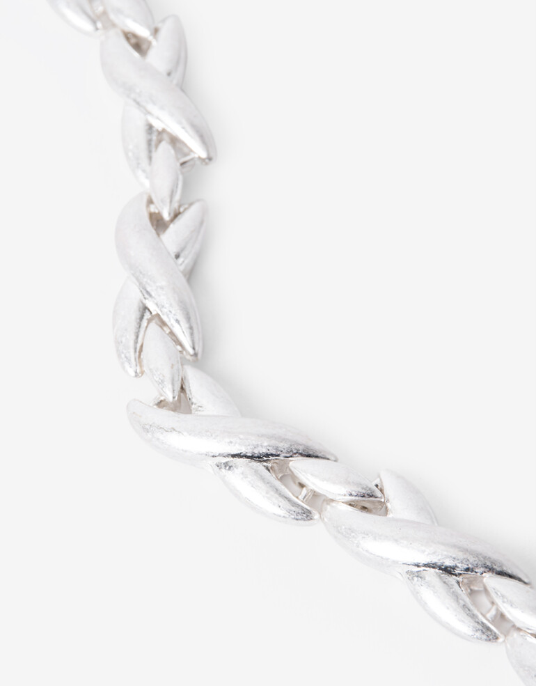 Pulseras Flexibles Metal Pulsera Metal Trenzada - Plateado Plata Cepillada Mate