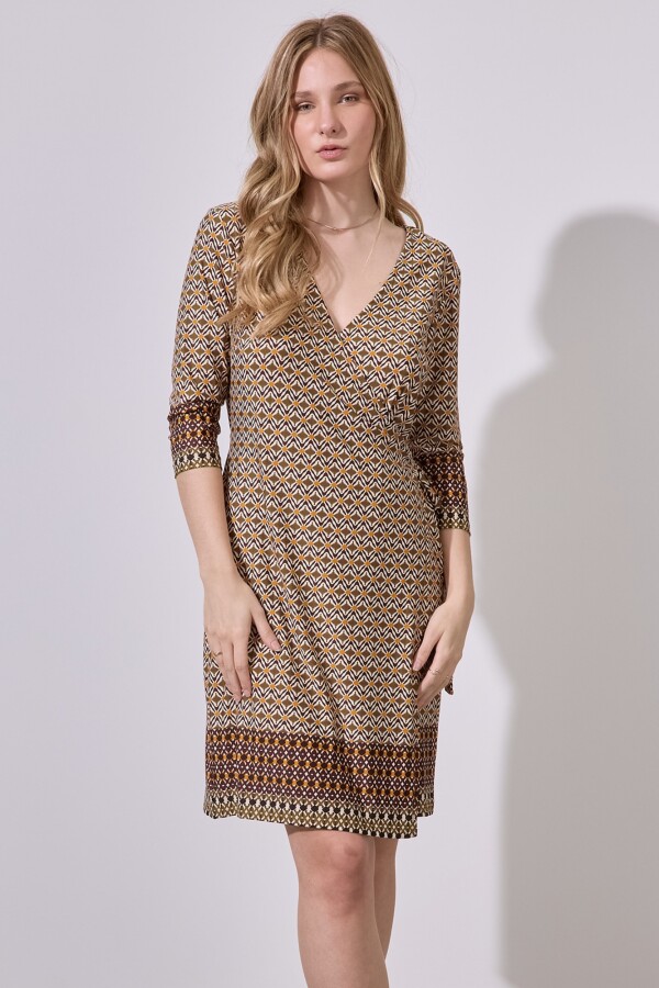 Vestido Cruzado Printed MULTI/VERDE