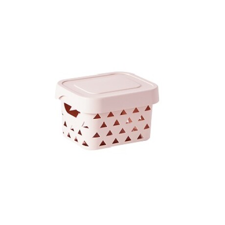 Organizador con tapa S rosa