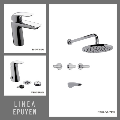 Juego Completo De Griferia, Incluye Lavatorio, Bidet Y Ducha De Embutir Epuyen Fv 000