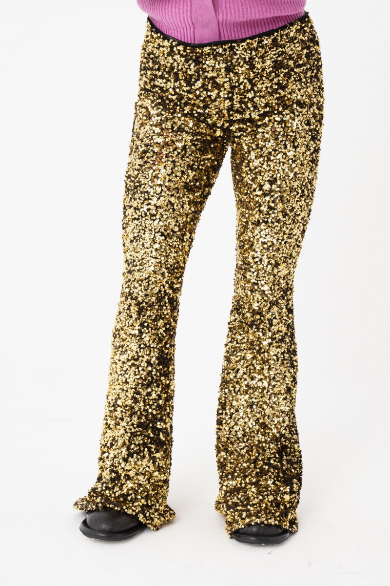 Pantalón flare Oro