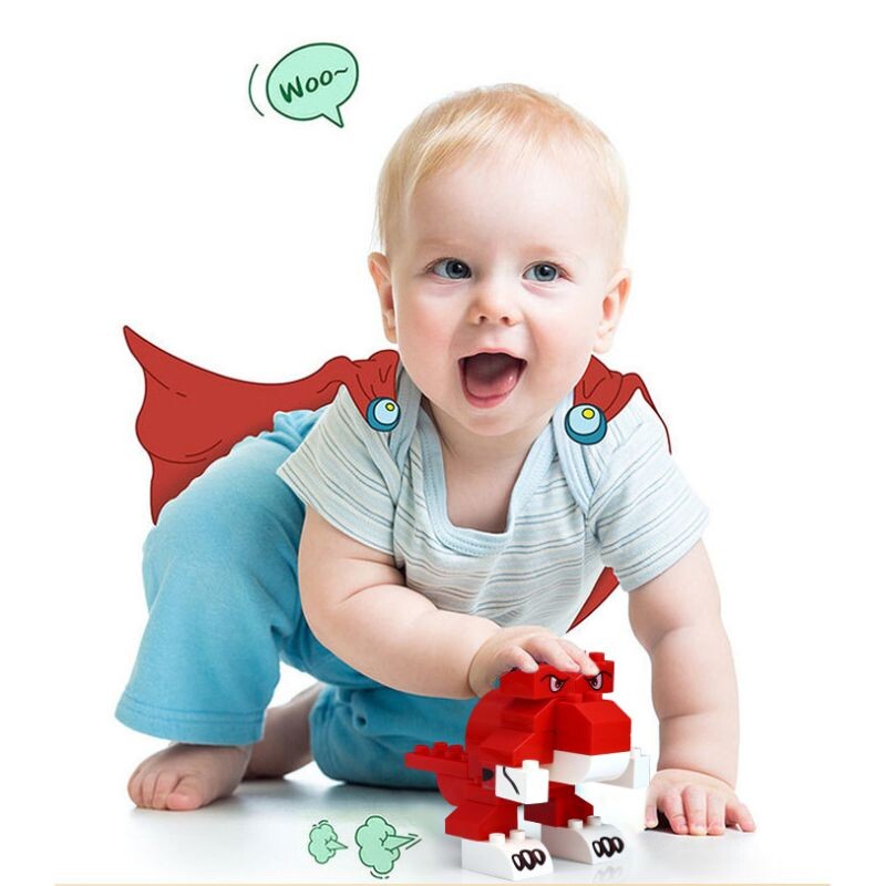 Dinosaurio De Bloques De Construcción - Rojo Dinosaurio De Bloques De Construcción - Rojo