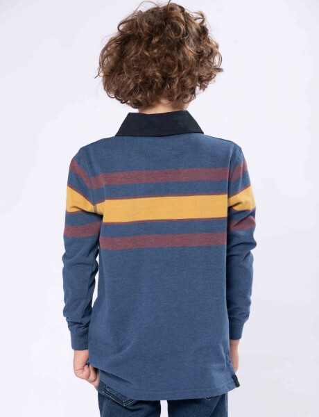 REMERA POLO RAYADA Marino