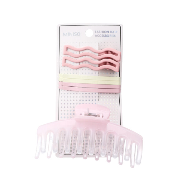 Set pinzas de cabello rosa