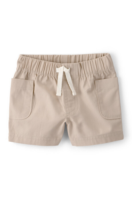 Set tres piezas de algodón, short, remera y body, beige, estampa safari Sin color