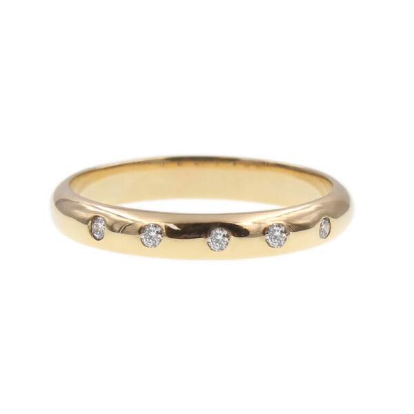 Par de alianzas en oro amarillo 18k de 3mm y doble altura bombé con brillantes Par de alianzas en oro amarillo 18k de 3mm y doble altura bombé con brillantes