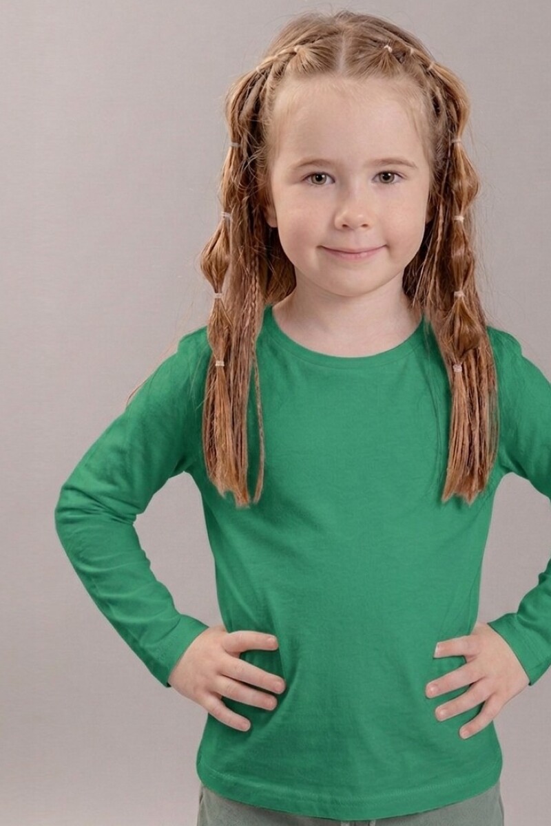 Remera Mangas Largas. Verde