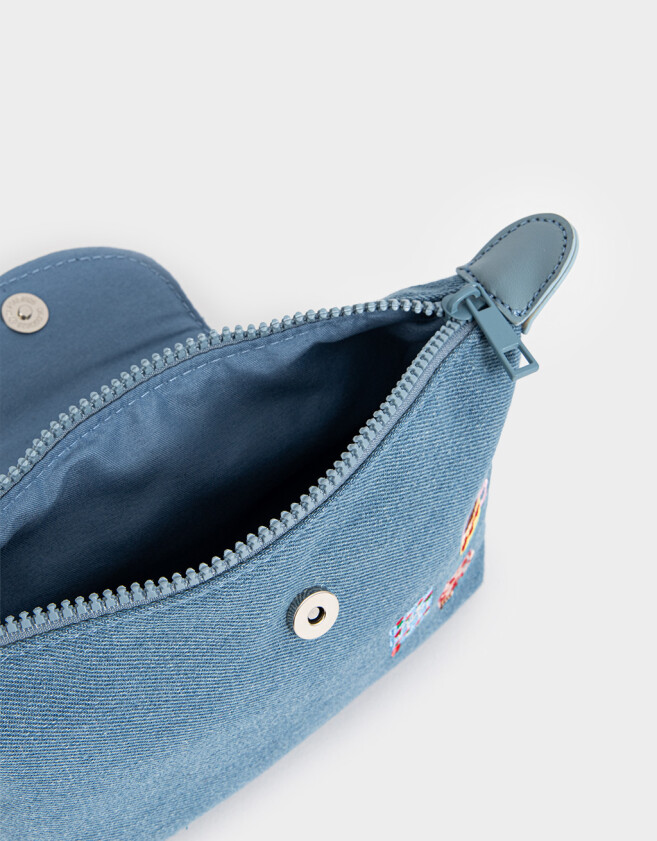 Porta Cosméticos Portacosméticos Denim - Azul Celeste