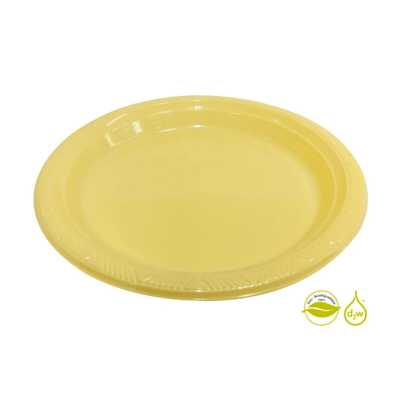 Plato Biodegradable 15cm x10Un Amarillo Pastel