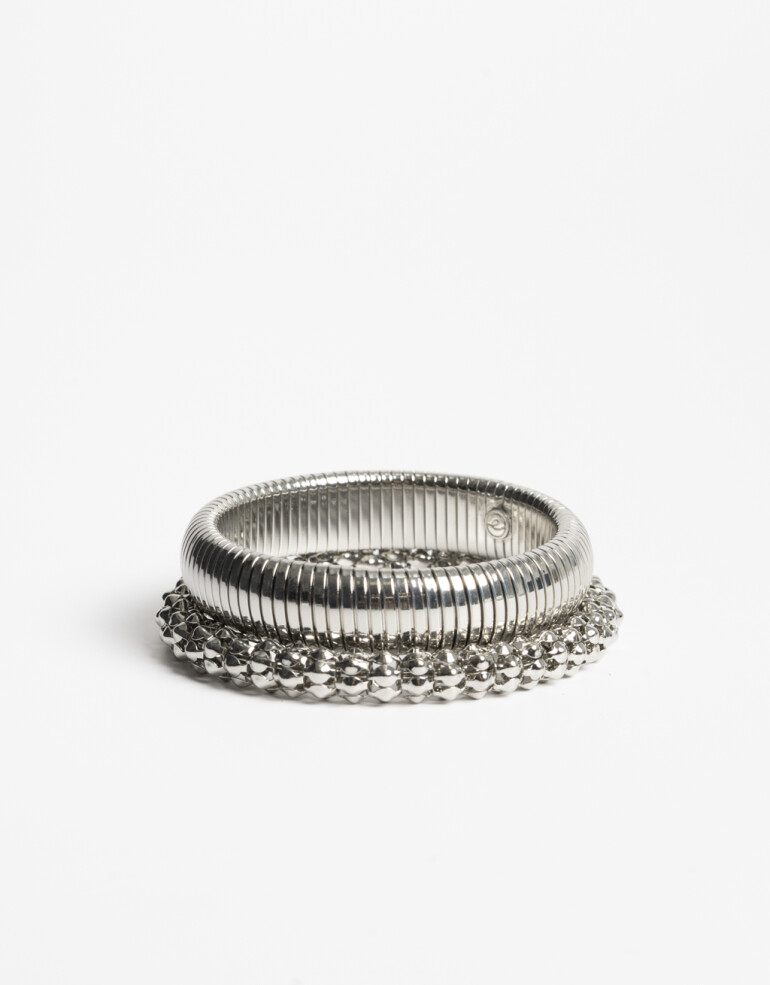 Pulseras Elásticas Sets Metal Set De Pulseras Elásticas - Plateado Rodio