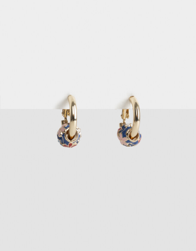 Aros Argollas Esmaltado Aros Argolla Esmaltado - Dorado