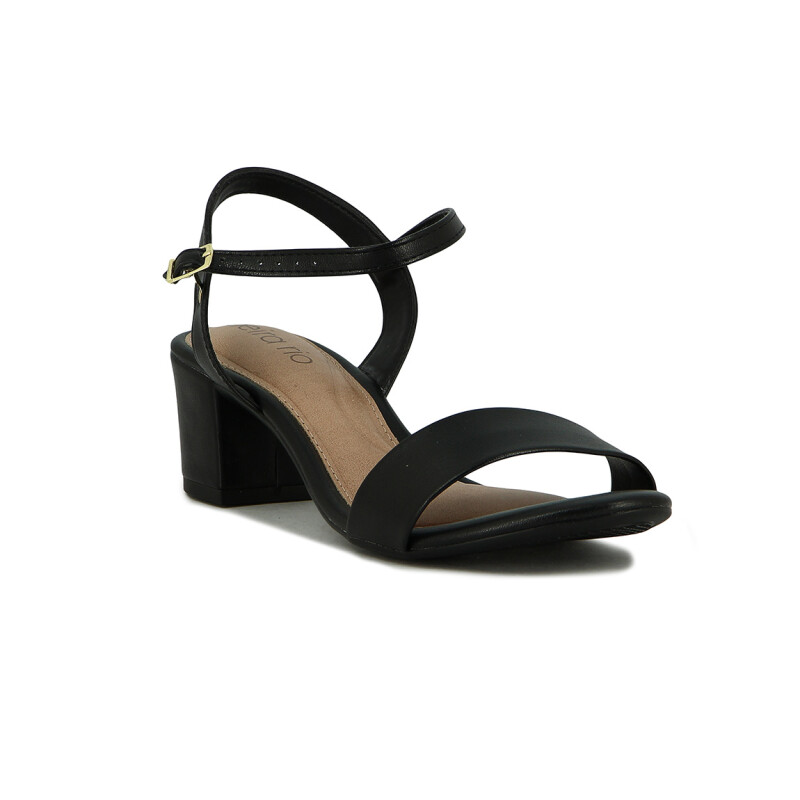 Beira Rio Sandalia Casual Taco Medio C/ Broche Negro