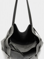 Bolso Shopper Con Cinturón Y Colgante gris