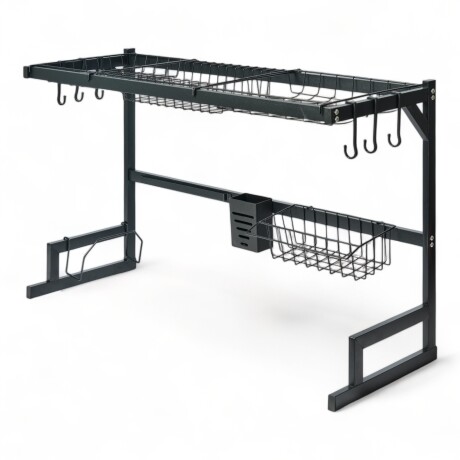 Escurridor Sobre Pileta Grande 85cm Multifunción 4 En 1 Negr Negro
