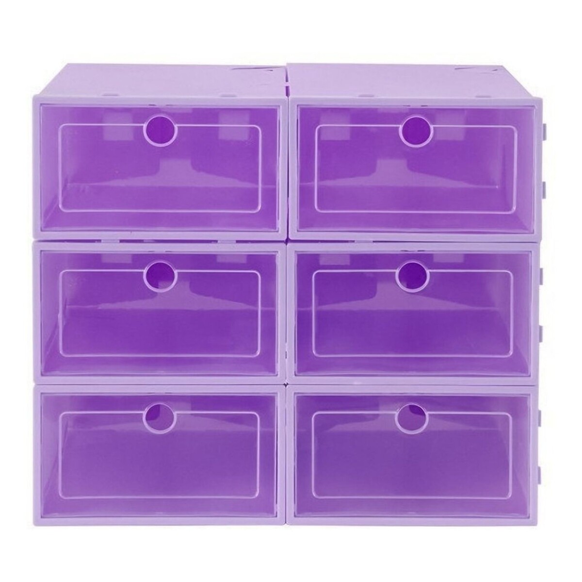 Caja Zapatos Zapatera Transparente Organizador Apilable - Color Variante  Violeta — Atrix