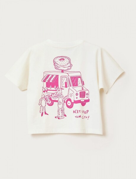 CAMISETA INFANTIL MANGA CORTA CON ESTAMPAS BEIGE