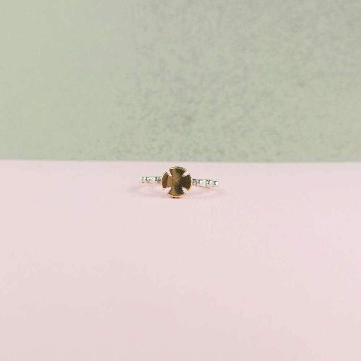 Anillo Religiosa En Plata 925 Y Double De Oro 18 Ktes - Rosario Vasco 