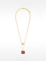 Collar Doble Con Colgantes De Corazón - Plata De Ley 925 rosa