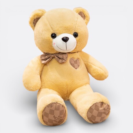 Oso de Peluche con Moño Mediano Marrón Claro