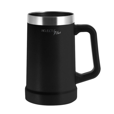 Jarra Térmica de Cerveza c/Asa 700Ml Acero Inox Doble Pared Negro