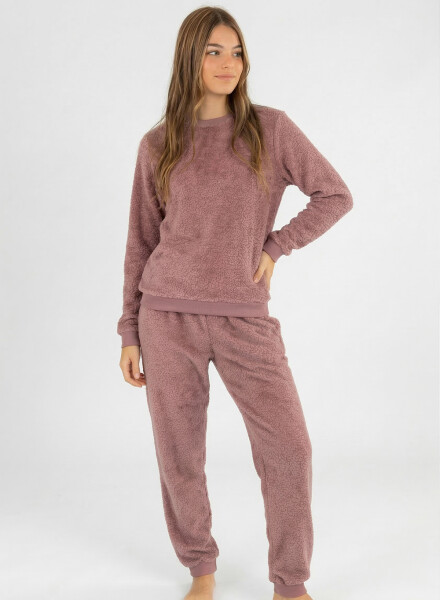 Pijama leopard fleece Rosa antique