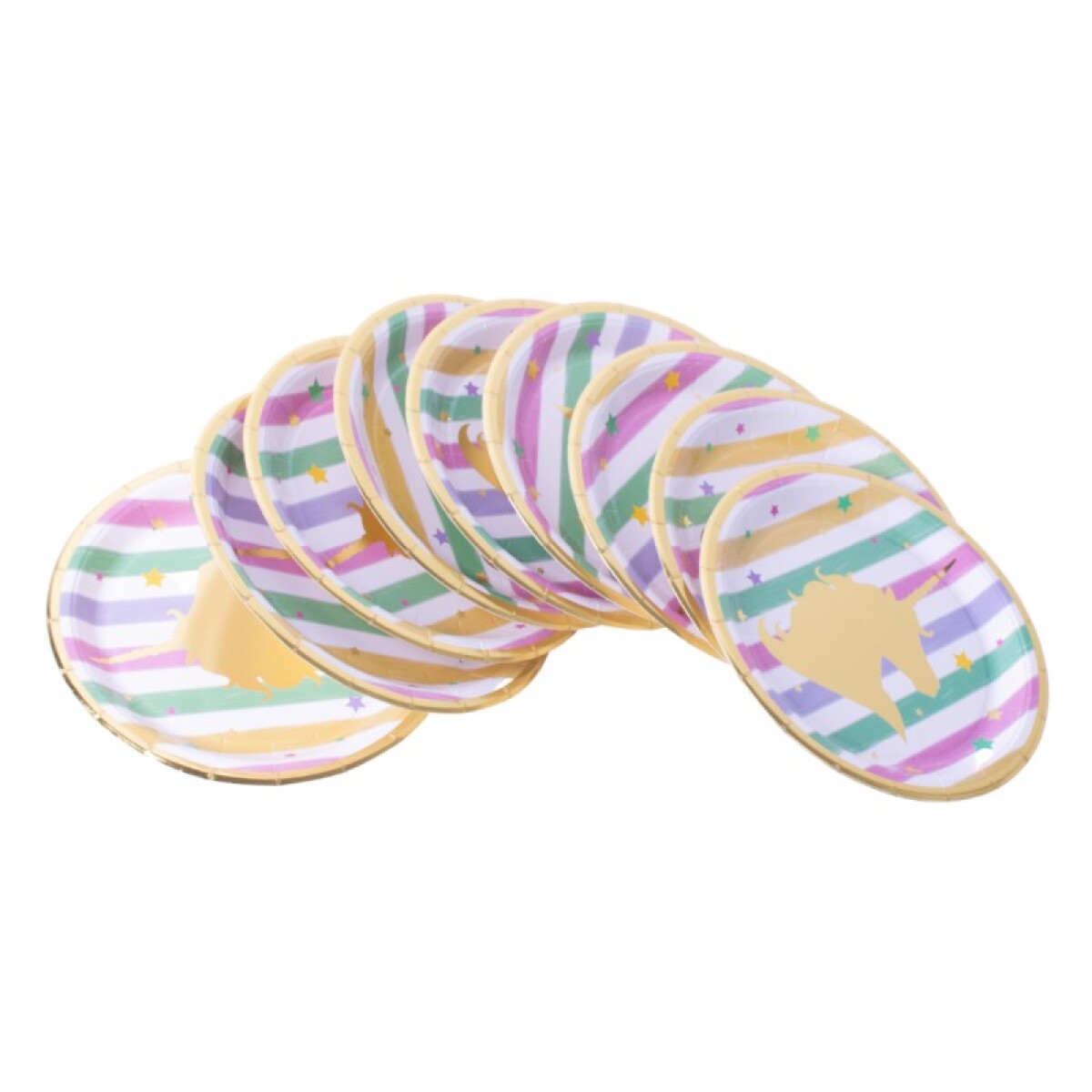 OUTLET Platos descartables unicornio x 10 pcs 18cm diametro - Outlet Platos Descartables Unicornio X 10 Pcs 18cm Diametro 