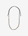 Collares Cortos Cordón Collar Corto Cordón Y Flores - Dorado