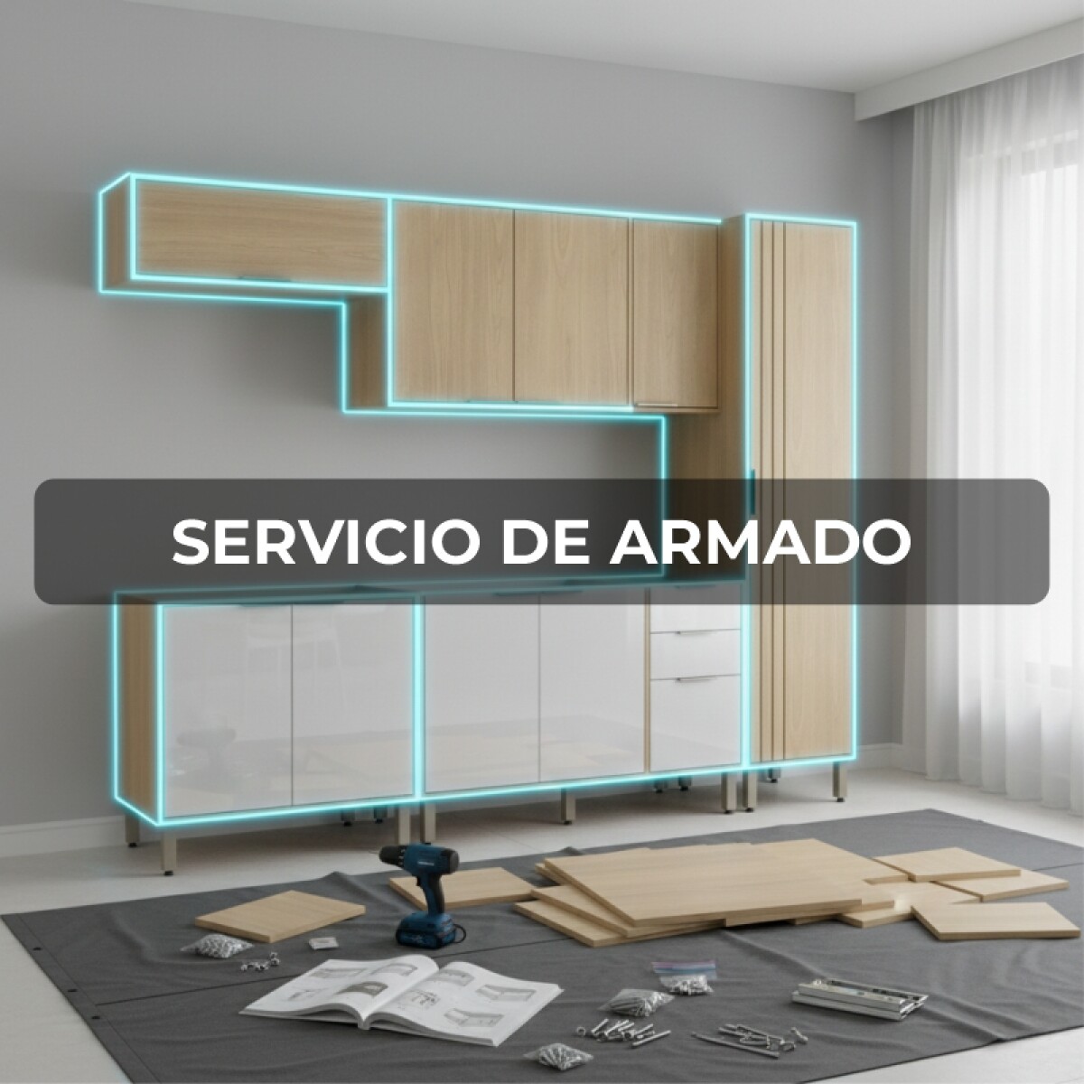 Armado de mueble ARMADO COCINA COMPACTA 5 MÓDULOS | Servicio - Armado 